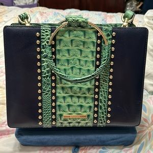 Brahmin Green/Navy Tote bag